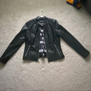Guess Faux Leather Racer Jacket